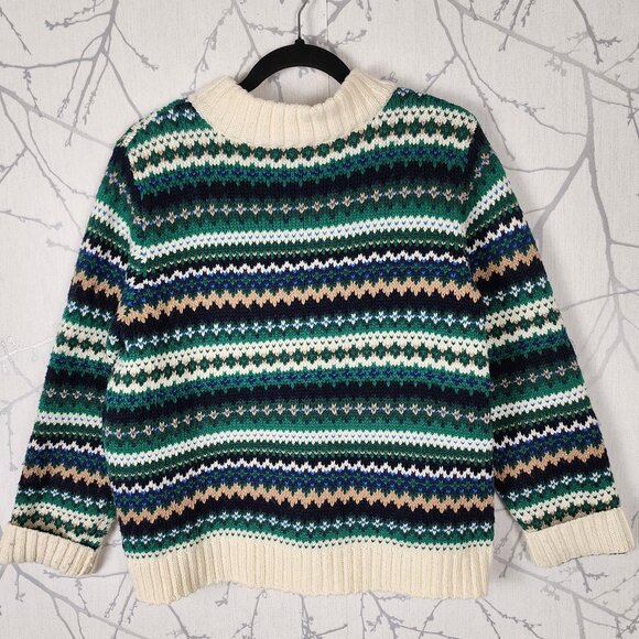 Talbots Chunky Metallic Knit Button Front Mockneck Cardigan - Picture 3 of 6